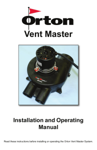 Vent Master – Installation and Operating Manual