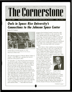 Owls in Space: Rice University`s Connections to the Johnson Space