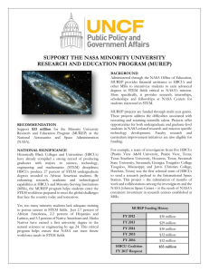 support the nasa minority university research and