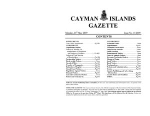 Gazette 11 - Cayman Islands Government