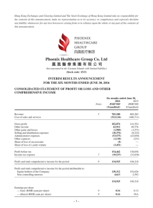 Phoenix Healthcare Group Co. Ltd 鳳凰醫療集團有限公司