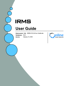 IRMS User Guide - Online Business Applications