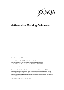 Mathematics Marking Guidance