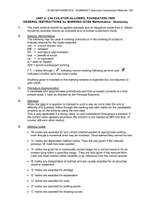 UNIT 2: CALCULATOR-ALLOWED, FOUNDATION TIER GENERAL