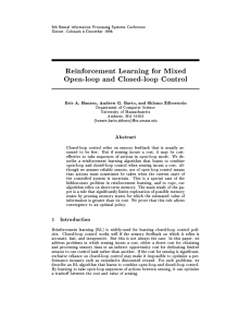 Reinforcement Learning for Mixed Open-loop and Closed
