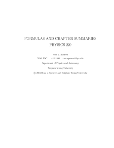 formulas and chapter summaries physics 220