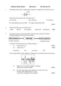 Standard Grade Physics Electronics Ink Exercise G1 1. The diagram