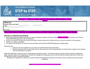 Step by Step Teacher Standards Observation Form