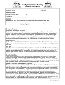 Faculty Performance Planning and Evaluation Form