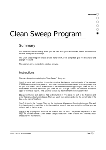 Clean Sweep Program - Coaching Journeys, LLC