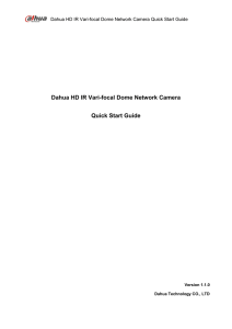 Dahua HD IR Vari-focal Dome Network Camera Quick Start Guide