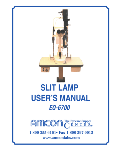 slit lamp user`s manual