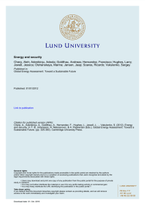 Energy and security - Lund University Publications