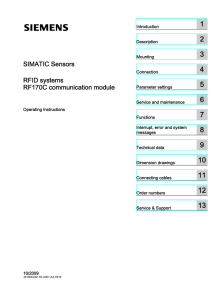 SIMATIC Sensors RFID systems RF170C communication module