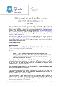Citing online and audio visual sources of information HSL-DVC2