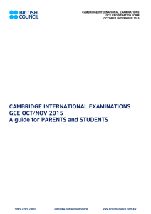 CAMBRIDGE INTERNATIONAL EXAMINATIONS GCE OCT/NOV