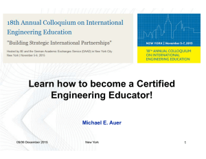 Learn How to Become a Certified Engineering Educator (Michael