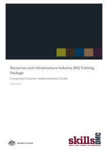 Resources and Infrastructure Industry (RII) Training Package