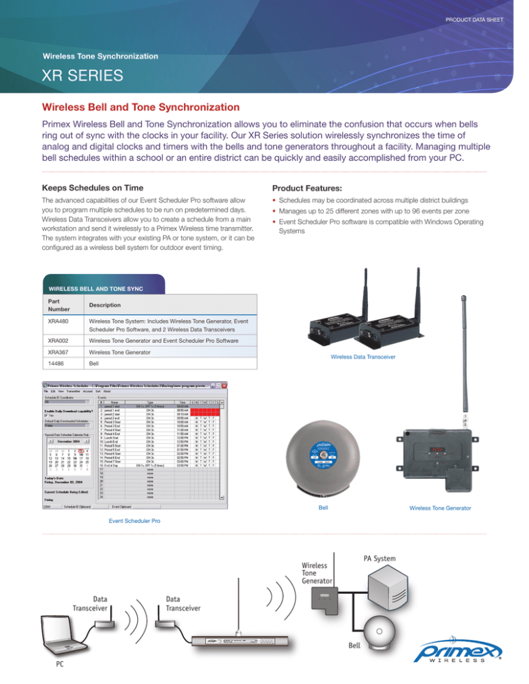 DownloadPDF Primex XR Wireless Tone Bell