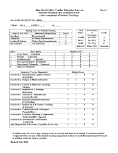 Revised July 2012 Alice Lloyd College Teacher Education Program