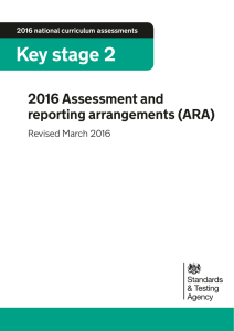 2016 KS2 Assessment and reporting arrangements