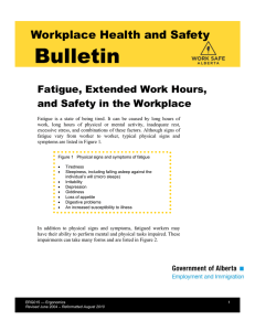 Fatigue, Extended Work Hours, and Safety in the Workplace (ERG015)