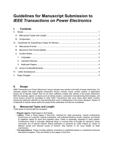 Guidelines for Manuscript Submission to IEEE Transactions