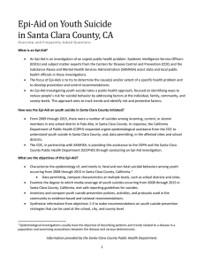 Epi-Aid on Youth Suicide in Santa Clara County, CA