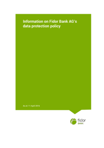 Information on Fidor Bank AG`s data protection policy