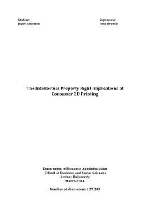 The Intellectual Property Right Implications of Consumer 3D