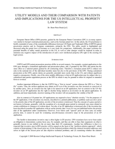 utility models and their comparison with patents and implications for