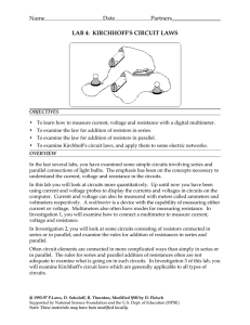 LAB 6: KIRCHHOFF`S CIRCUIT LAWS