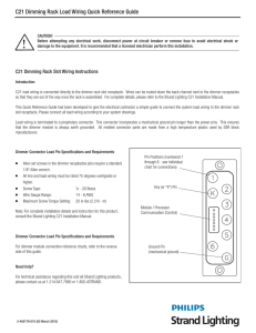 C21 Dimming Rack Load Wiring Quick Reference