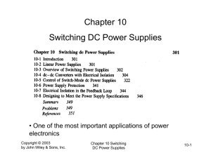 Chapter 10 Switching DC Power Supplies