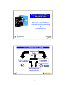 National Electrical Code Changes for 2008