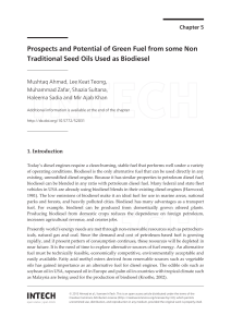 Prospects and Potential of Green Fuel from some Non