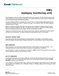 EMU (epilepsy monitoring unit)