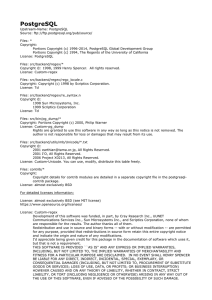 Copyrights and Licenses PostgreSQL 20160608