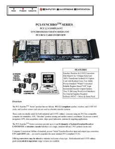 Computer Conversions PCI-Synchro Series Datasheet