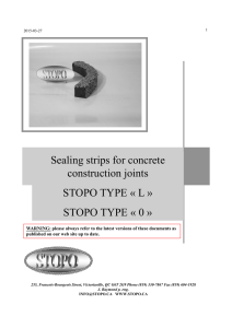 Sealing strips for concrete construction joints STOPO TYPE « L