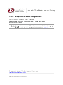 Li-Ion Cell Operation at Low Temperatures