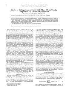 Studies on the Capacitance of Nickel Oxide Films