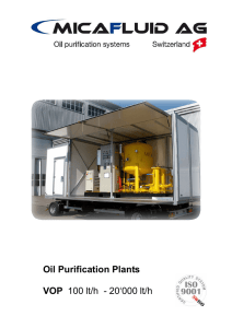 Oil Purification Plants VOP 100 lt/h - 20`000 lt/h