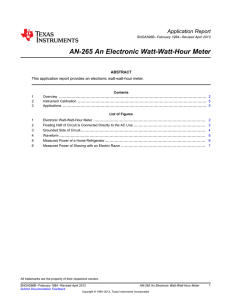 AN-265 An Electronic Watt-Watt-Hour Meter