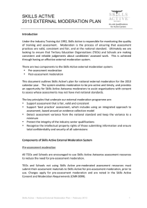 SKILLS ACTIVE 2013 EXTERNAL MODERATION PLAN