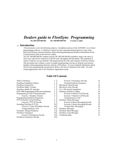 Dealers guide to FleetSync Programming