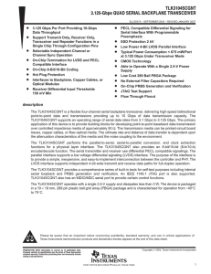 3.125-Gbps Quad Serial Backplane Transceiver