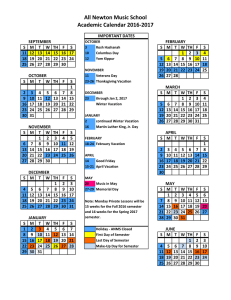 16-17 Academic Calendar - All Newton Music School
