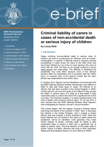 Criminal liability of carers in cases of non