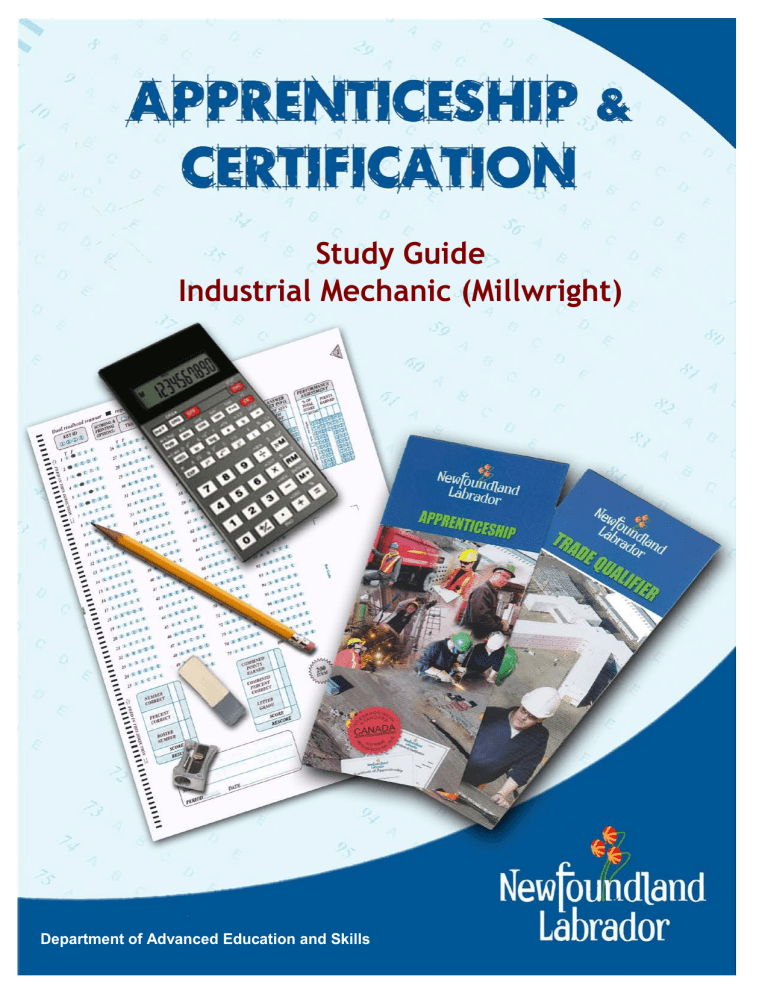  Millwright Study Guide Industrial Mechanic Millwright 